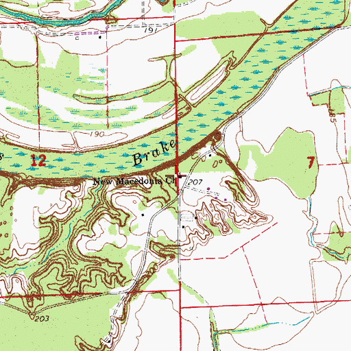 Topographic Map of New Macedonia Church, AR
