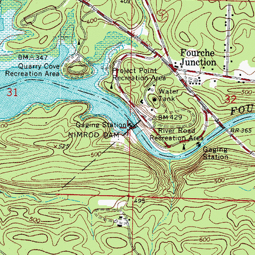 Topographic Map of New Mount Everett Church, AR