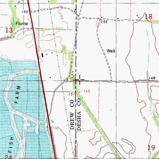 Topographic Map of New Salem Church, AR