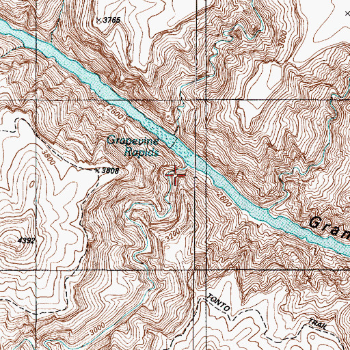 Topographic Map of Grapevine Creek, AZ