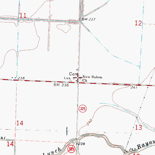 Topographic Map of New Salem Church, AR