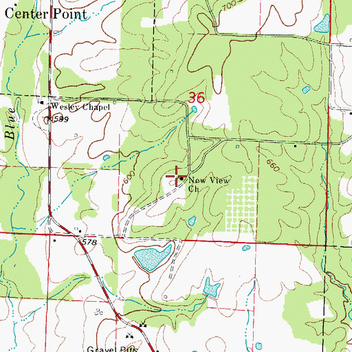 Topographic Map of New View Church, AR