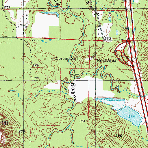 Topographic Map of Newton Creek, AR