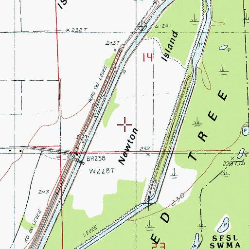 Topographic Map of Newton Island, AR