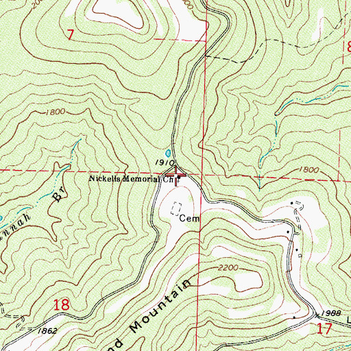 Topographic Map of Nickells Memorial Church, AR