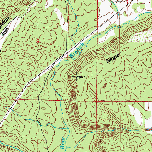 Topographic Map of Nipper Mountain, AR