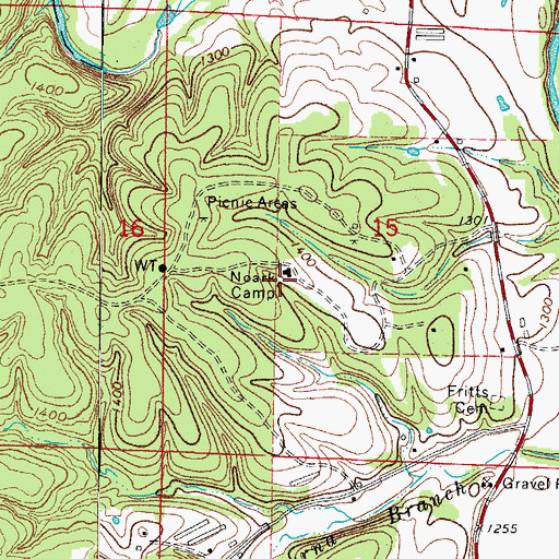Topographic Map of Noark Camp, AR
