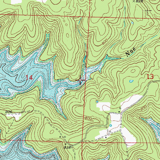 Topographic Map of Noe Creek, AR