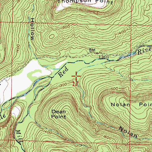 Topographic Map of Nolan Hollow, AR