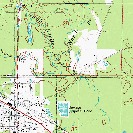 Topographic Map of Norris Branch, AR