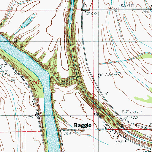 Topographic Map of North Alligator Bayou, AR