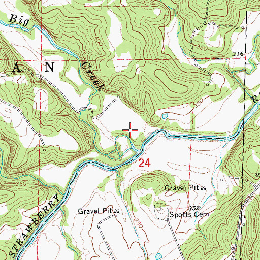 Topographic Map of North Big Creek, AR
