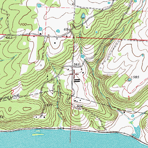 Topographic Map of North Cecil Gas Field, AR