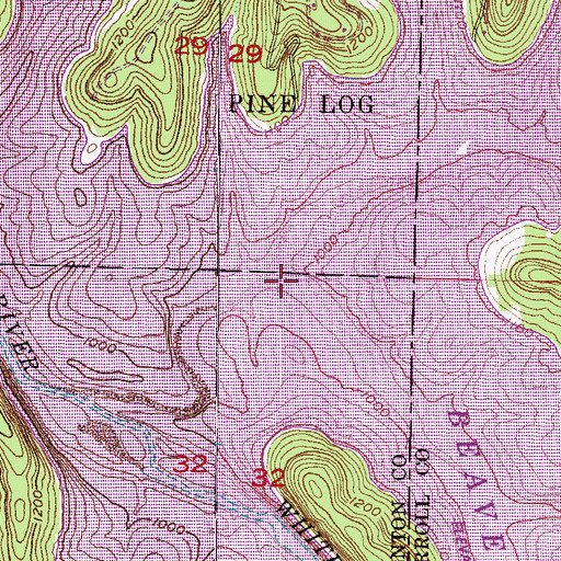 Topographic Map of North Clifty Creek, AR