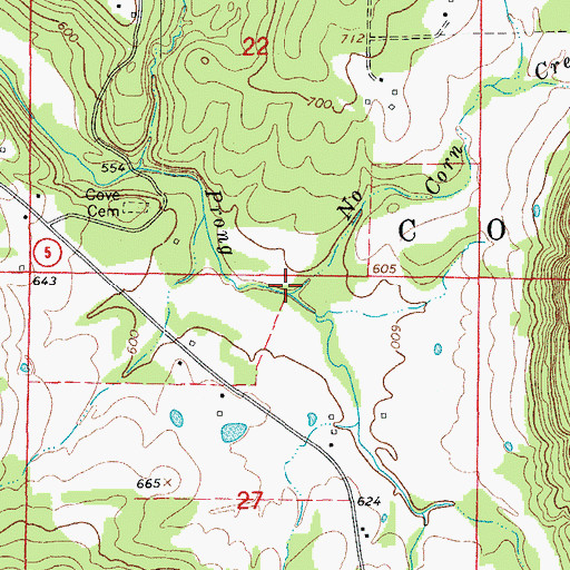 Topographic Map of North Corn Creek, AR