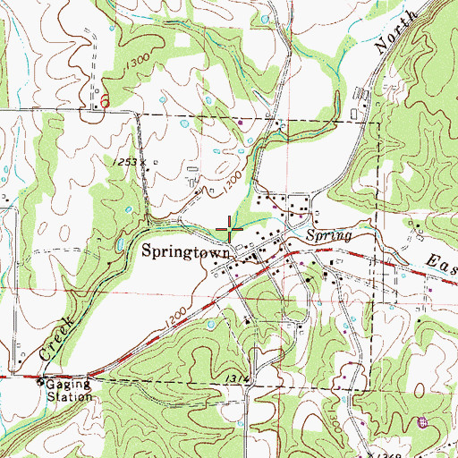 Topographic Map of North Flint Creek, AR
