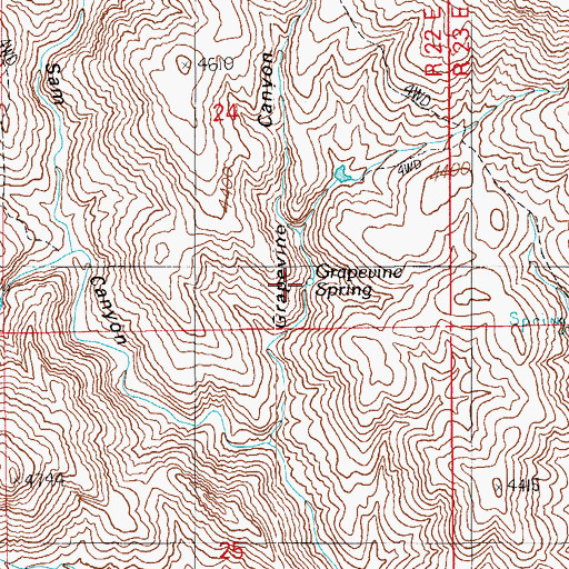 Topographic Map of Grapevine Spring, AZ