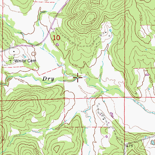 Topographic Map of North Fork Dry Creek, AR