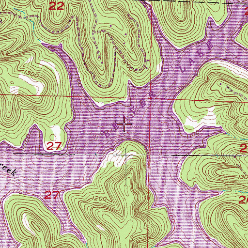 Topographic Map of North Fork North Clifty Creek, AR