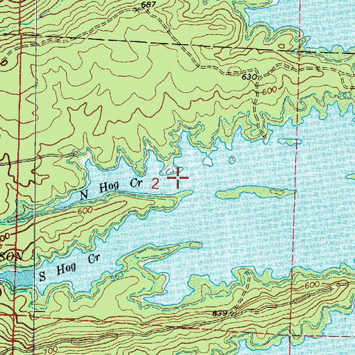 Topographic Map of North Hog Creek, AR