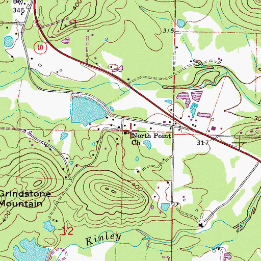 Topographic Map of North Point Church, AR