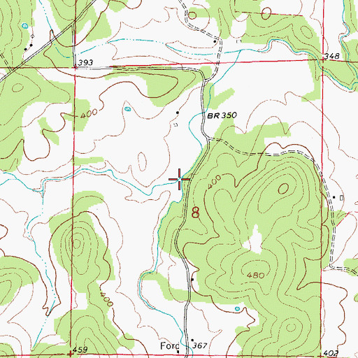 Topographic Map of North Prong Reeds Creek, AR