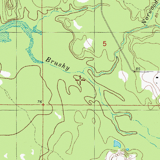 Topographic Map of Norwood Branch, AR