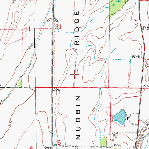 Topographic Map of Nubbin Ridge, AR