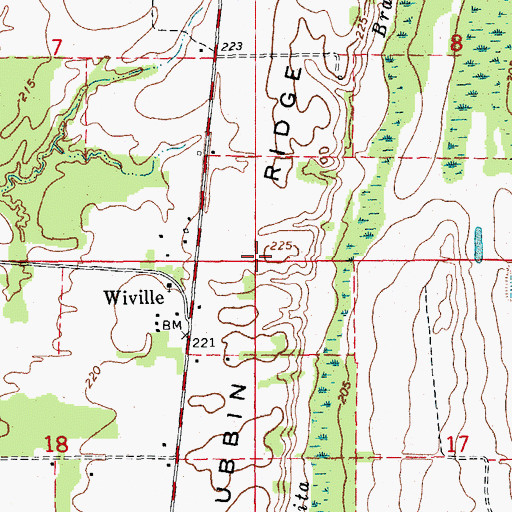 Topographic Map of Nubbin Ridge, AR