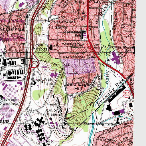 Topographic Map of Bald Eagle Hill, DC