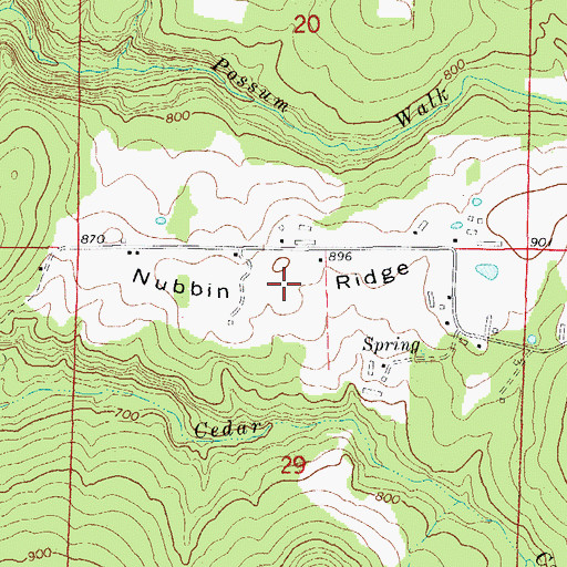 Topographic Map of Nubbin Ridge, AR