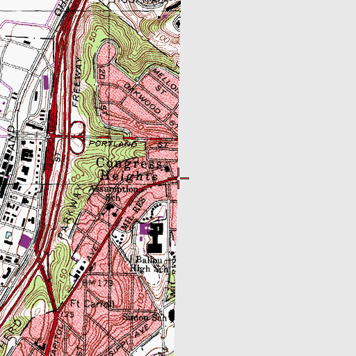 Topographic Map of Congress Heights, DC