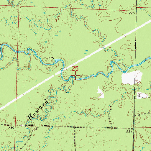 Topographic Map of Number One Bayou, AR