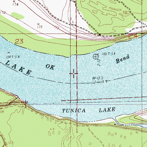 Topographic Map of OK Bend, AR