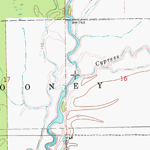Topographic Map of Oak Bayou, AR