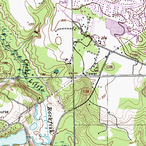 Topographic Map of Atlantic Coastal Plain, NC
