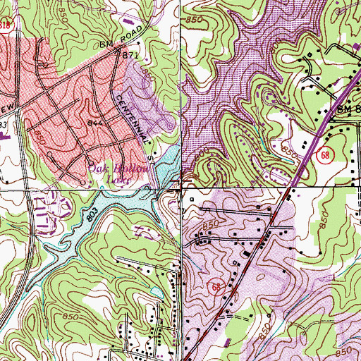 Topographic Map of Piedmont Province, NC