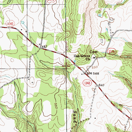 Topographic Map of Piedmont Upland, NC
