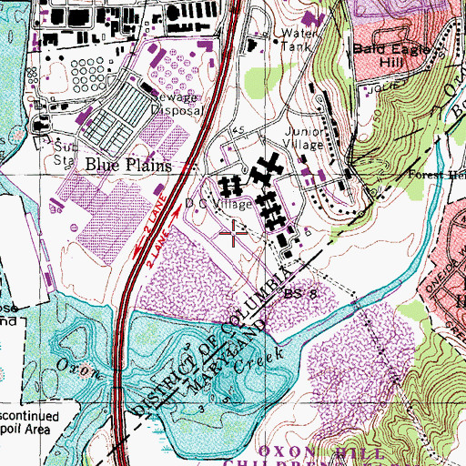 Topographic Map of District of Columbia Impound Lot, DC