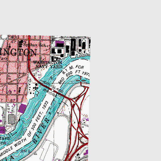 Topographic Map of Poplar Point, DC
