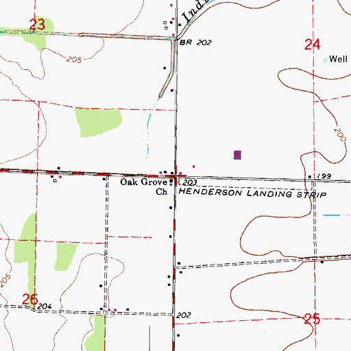 Topographic Map of Oak Grove Church, AR