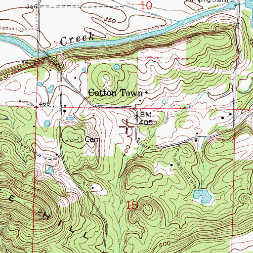 Topographic Map of Oak Grove Church, AR