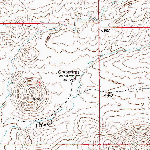 Topographic Map of Grapevines Windmill, AZ