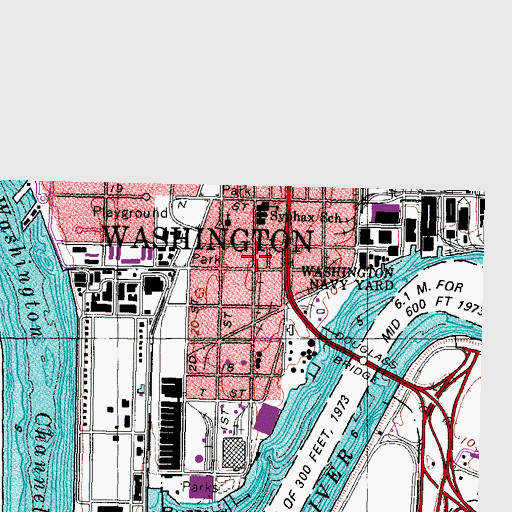 Topographic Map of Buzzard Point, DC