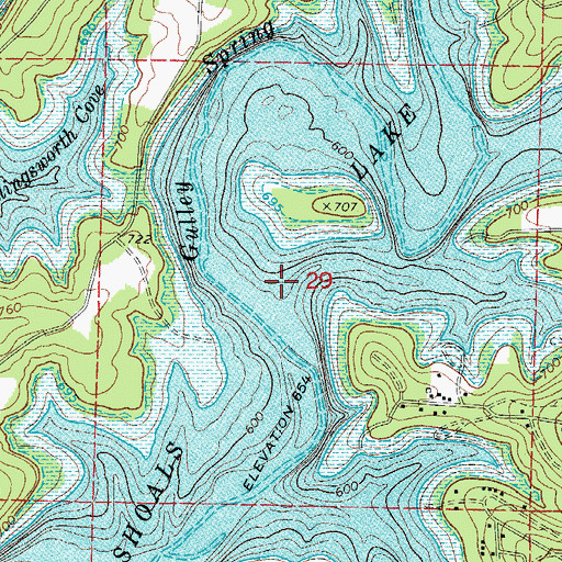 Topographic Map of Oak Hollow, AR