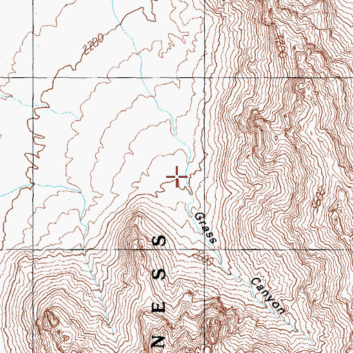 Topographic Map of Grass Canyon, AZ