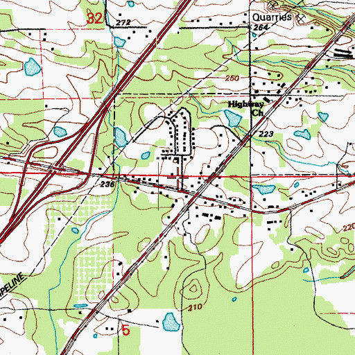 Topographic Map of Oakdale Nursing Home, AR