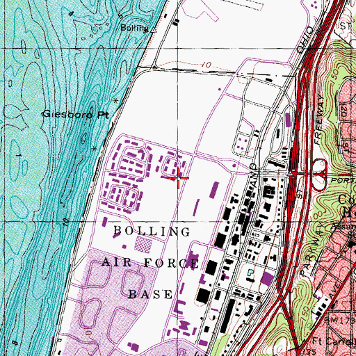 Topographic Map of Giesboro, DC