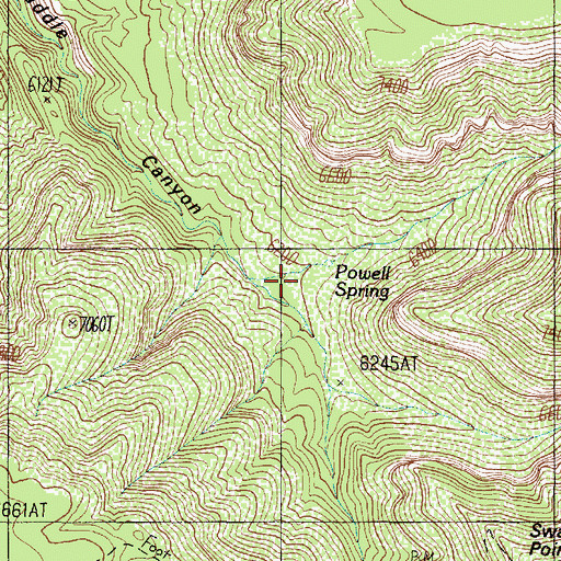 Topographic Map of Grass Canyon, AZ