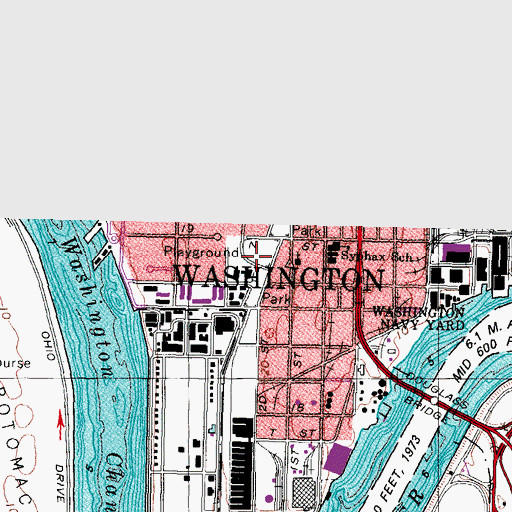 Topographic Map of Hoover Playground, DC
